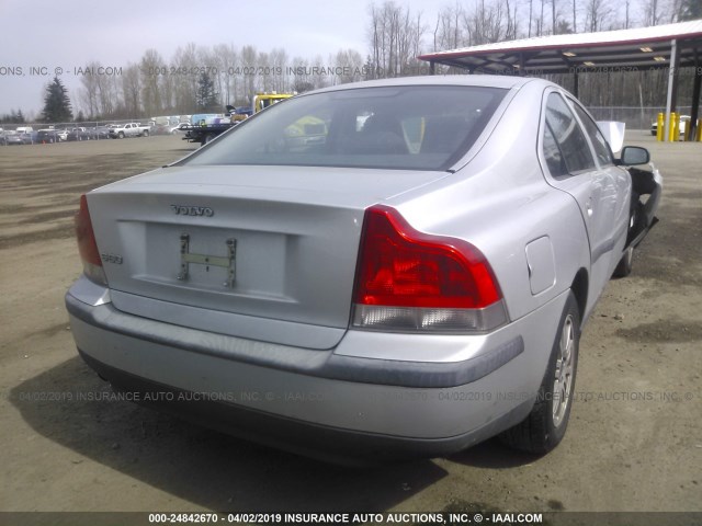 YV1RS61T642330825 - 2004 VOLVO S60 SILVER photo 4