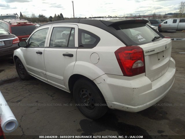 1B3HB28B87D549500 - 2007 DODGE CALIBER WHITE photo 3