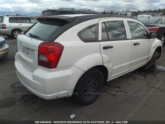 1B3HB28B87D549500 - 2007 DODGE CALIBER WHITE photo 4