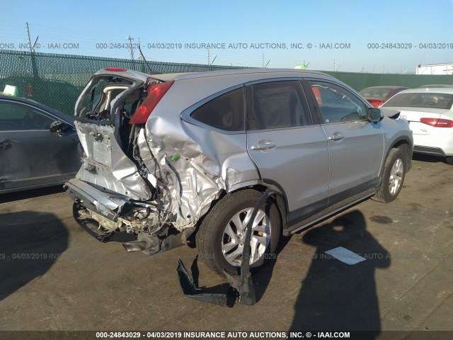 2HKRM4H7XFH636120 - 2015 HONDA CR-V EXL SILVER photo 4