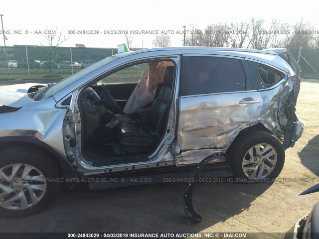 2HKRM4H7XFH636120 - 2015 HONDA CR-V EXL SILVER photo 6