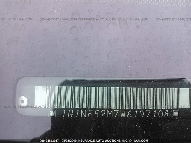 1G1NE52M7W6197106 - 1998 CHEVROLET MALIBU LS WHITE photo 9