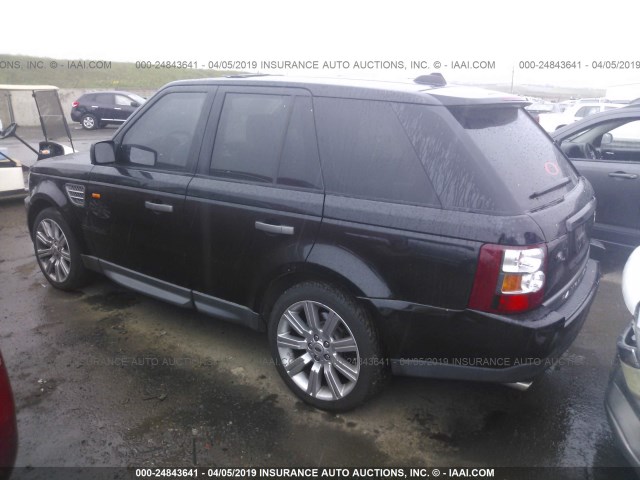 SALSH23428A137063 - 2008 LAND ROVER RANGE ROVER SPORT SUPERCHARGED BLACK photo 3