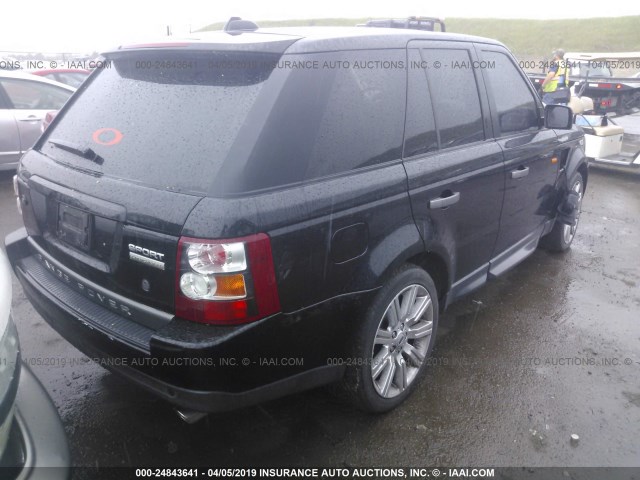 SALSH23428A137063 - 2008 LAND ROVER RANGE ROVER SPORT SUPERCHARGED BLACK photo 4