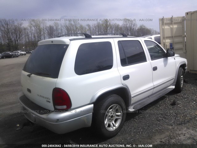 1D4HR58N93F523494 - 2003 DODGE DURANGO SLT PLUS WHITE photo 4