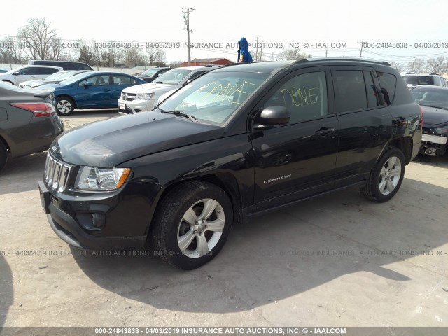 1C4NJCBA0CD678027 - 2012 JEEP COMPASS SPORT BLACK photo 2