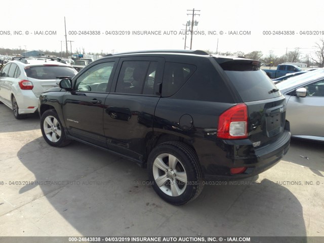 1C4NJCBA0CD678027 - 2012 JEEP COMPASS SPORT BLACK photo 3