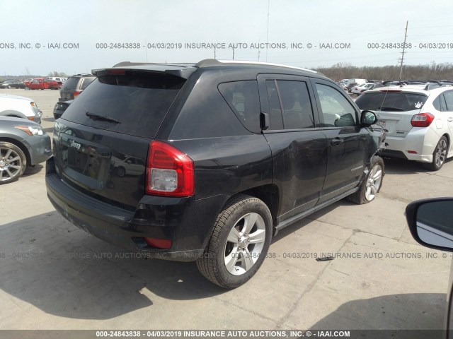 1C4NJCBA0CD678027 - 2012 JEEP COMPASS SPORT BLACK photo 4