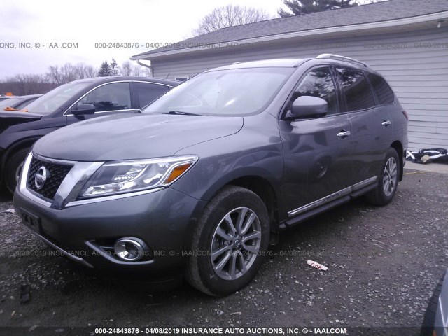 5N1AR2MM6GC639782 - 2016 NISSAN PATHFINDER S/SV/SL/PLATINUM GRAY photo 2