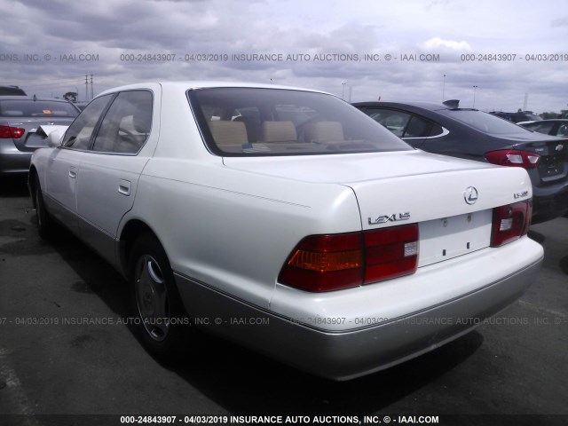 JT8BH28F7X0162576 - 1999 LEXUS LS 400 WHITE photo 3