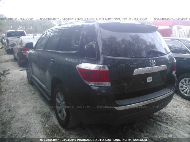 5TDZA3EH5BS016960 - 2011 TOYOTA HIGHLANDER SE BLACK photo 3