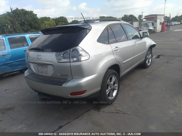 JTJHW31U872015815 - 2007 LEXUS RX 400H SILVER photo 4