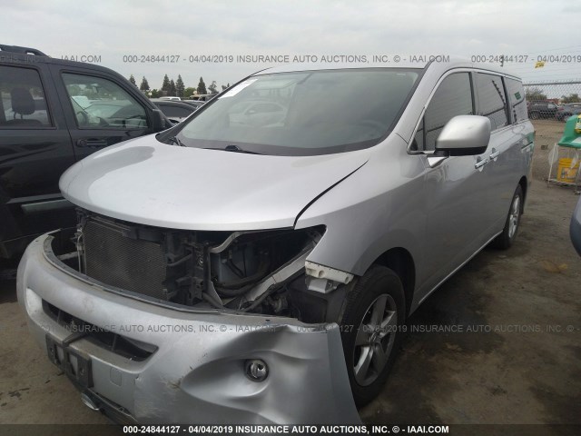 JN8AE2KP3C9037771 - 2012 NISSAN QUEST S/SV/SL/LE SILVER photo 2