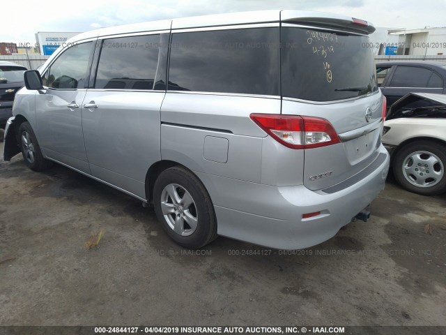 JN8AE2KP3C9037771 - 2012 NISSAN QUEST S/SV/SL/LE SILVER photo 3