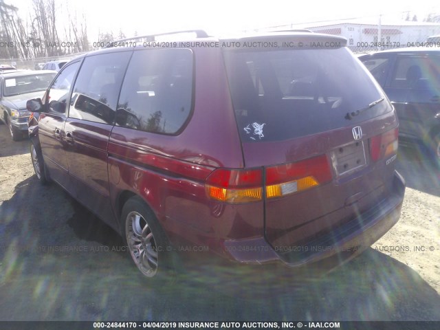 2HKRL18052H510990 - 2002 HONDA ODYSSEY EXL RED photo 3