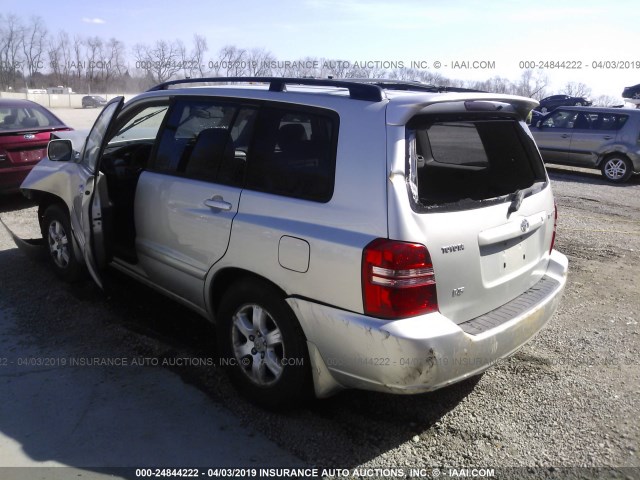 JTEGF21A730080333 - 2003 TOYOTA HIGHLANDER LIMITED SILVER photo 3