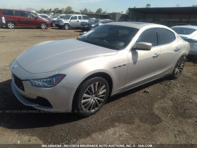 ZAM57XSAXF1137218 - 2015 MASERATI GHIBLI SILVER photo 2