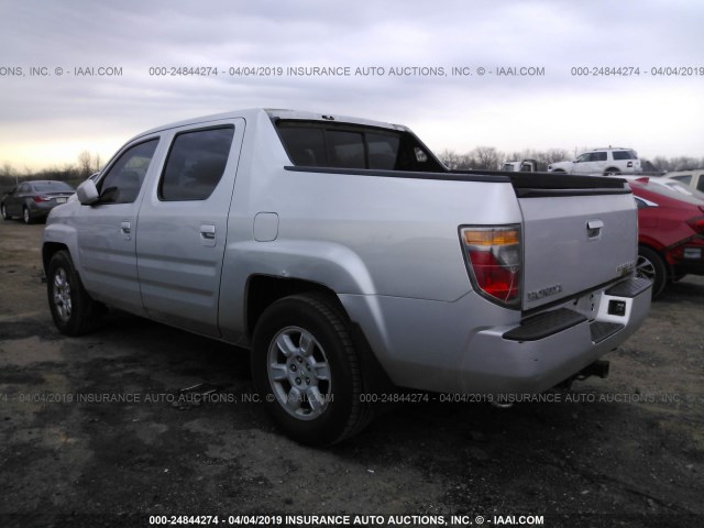 2HJYK16506H501959 - 2006 HONDA RIDGELINE RTL SILVER photo 3