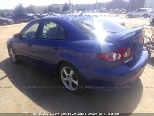 1YVHP84DX55M25031 - 2005 MAZDA 6 S BLUE photo 3