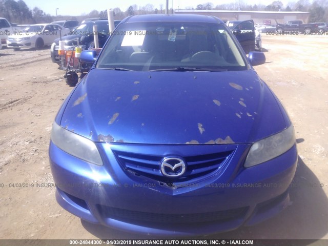 1YVHP84DX55M25031 - 2005 MAZDA 6 S BLUE photo 6