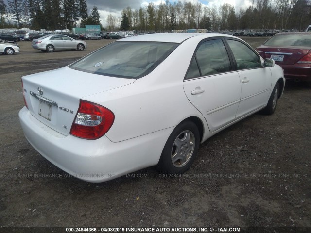 4T1BF32K23U038524 - 2003 TOYOTA CAMRY LE/XLE/SE WHITE photo 4