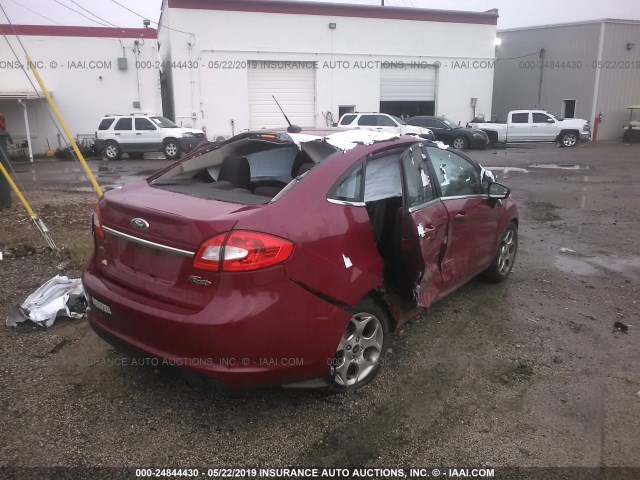 3FADP4CJ8BM200543 - 2011 FORD FIESTA SEL MAROON photo 4