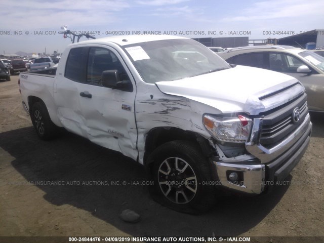 5TFUY5F10FX453820 - 2015 TOYOTA TUNDRA DOUBLE CAB SR/SR5 WHITE photo 1