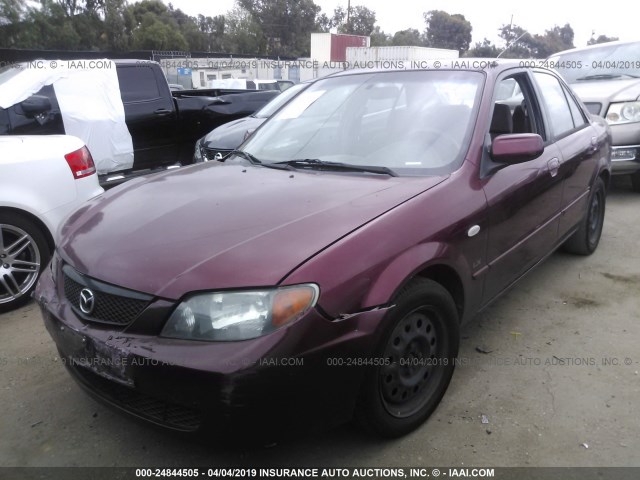 JM1BJ225021615817 - 2002 MAZDA PROTEGE DX/LX/ES BURGUNDY photo 2