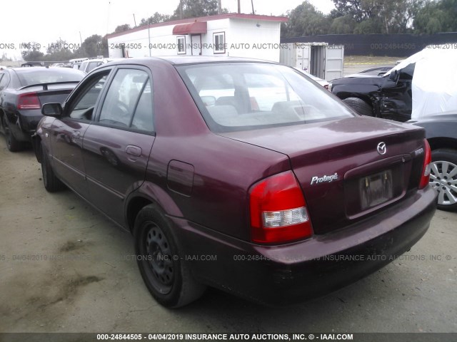 JM1BJ225021615817 - 2002 MAZDA PROTEGE DX/LX/ES BURGUNDY photo 3