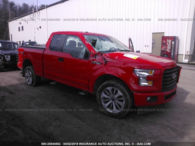 1FTFX1EFXHKC68594 - 2017 FORD F150 SUPER CAB RED photo 1