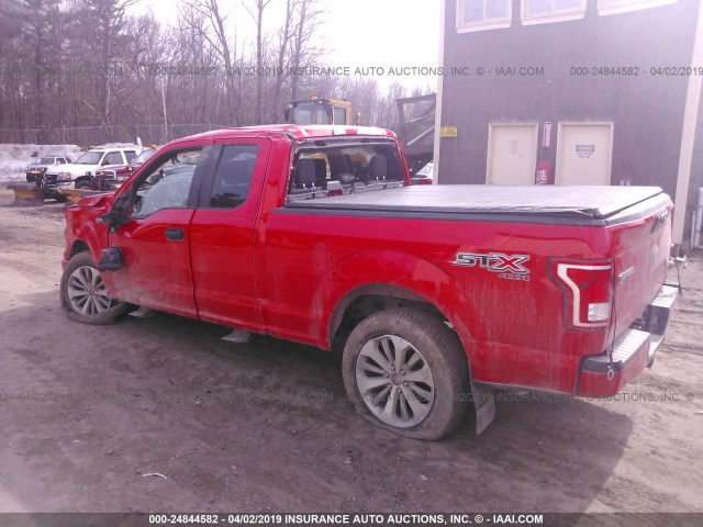 1FTFX1EFXHKC68594 - 2017 FORD F150 SUPER CAB RED photo 3