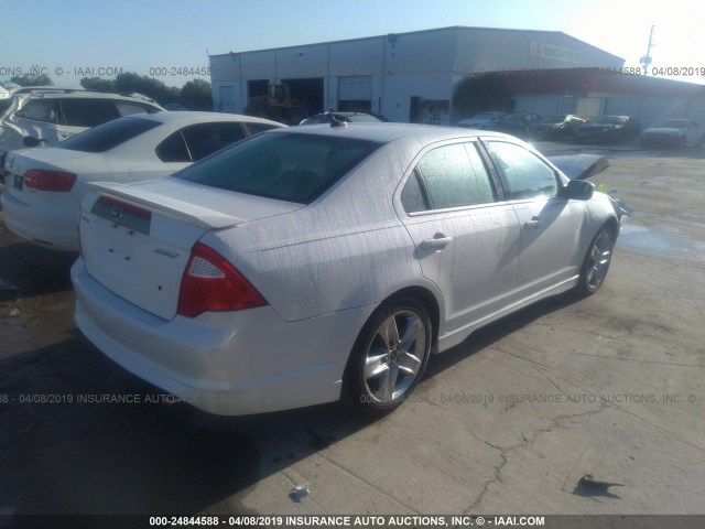 3FAHP0KC8BR137475 - 2011 FORD FUSION SPORT WHITE photo 4