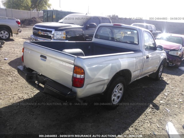 5TENL42N92Z128737 - 2002 TOYOTA TACOMA SILVER photo 4