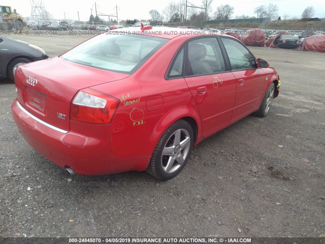 WAULC68E85A040607 - 2005 AUDI A4 1.8T QUATTRO/SPECIAL RED photo 4