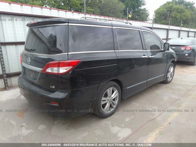 JN8AE2KP9D9071280 - 2013 NISSAN QUEST S/SV/SL/LE BLACK photo 4