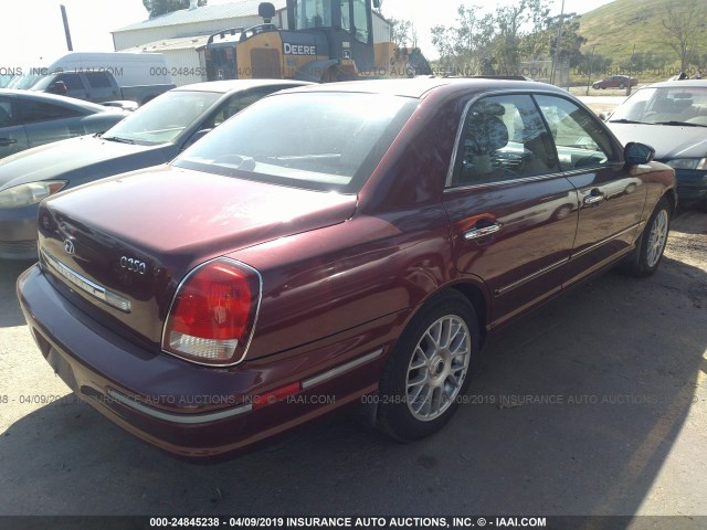 KMHFU45E92A214116 - 2002 HYUNDAI XG 350 RED photo 4