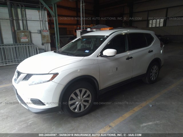 KNMAT2MT2GP598945 - 2016 NISSAN ROGUE S/SL/SV WHITE photo 2