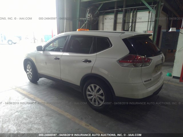 KNMAT2MT2GP598945 - 2016 NISSAN ROGUE S/SL/SV WHITE photo 3