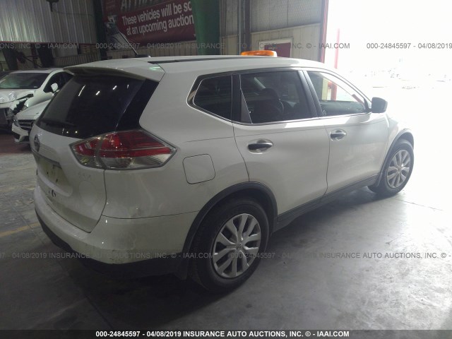 KNMAT2MT2GP598945 - 2016 NISSAN ROGUE S/SL/SV WHITE photo 4