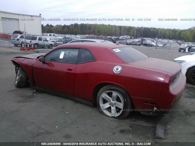 2C3CDYAG9CH153346 - 2012 DODGE CHALLENGER SXT RED photo 3