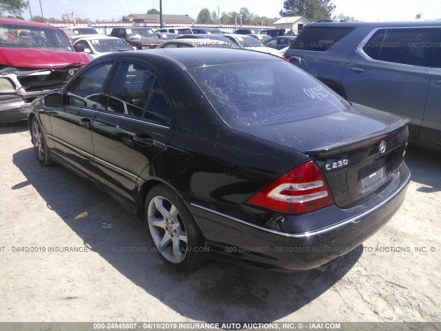 WDBRF52HX7A918587 - 2007 MERCEDES-BENZ C 230 BLACK photo 3