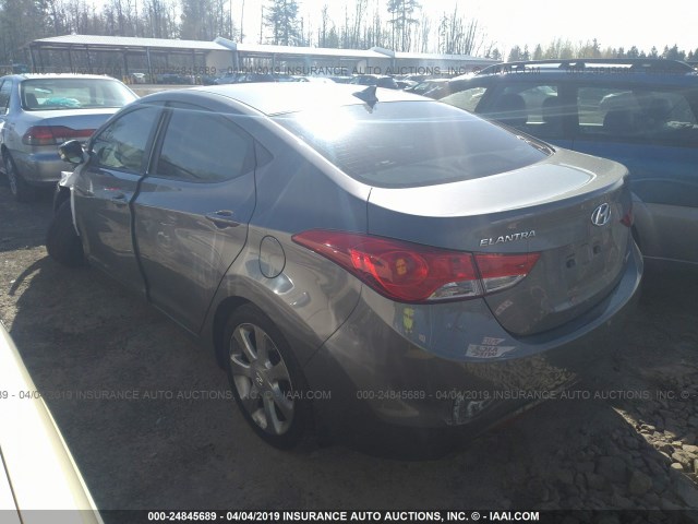 5NPDH4AE5DH224286 - 2013 HYUNDAI ELANTRA GLS/LIMITED GRAY photo 3