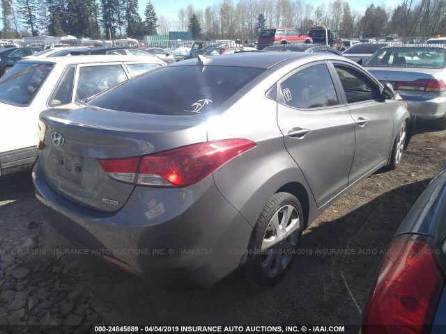 5NPDH4AE5DH224286 - 2013 HYUNDAI ELANTRA GLS/LIMITED GRAY photo 4