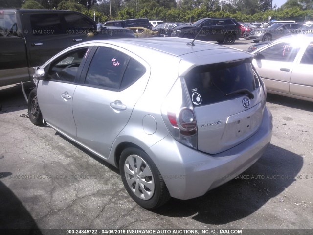 JTDKDTB30C1508635 - 2012 TOYOTA PRIUS C SILVER photo 3