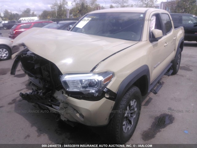 3TMAZ5CNXHM045468 - 2017 TOYOTA TACOMA DBL CAB/SR5/TRD SPORT/OR BEIGE photo 2