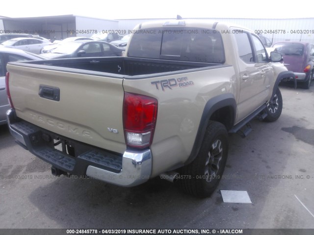 3TMAZ5CNXHM045468 - 2017 TOYOTA TACOMA DBL CAB/SR5/TRD SPORT/OR BEIGE photo 4