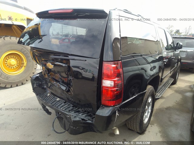 1GNSCJE08DR250836 - 2013 CHEVROLET SUBURBAN C1500 LT BLACK photo 4