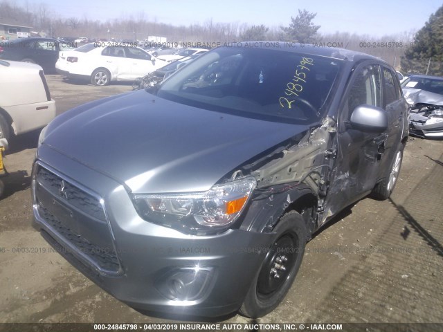 4A4AR4AU1DE011951 - 2013 MITSUBISHI OUTLANDER SPORT SE GRAY photo 2