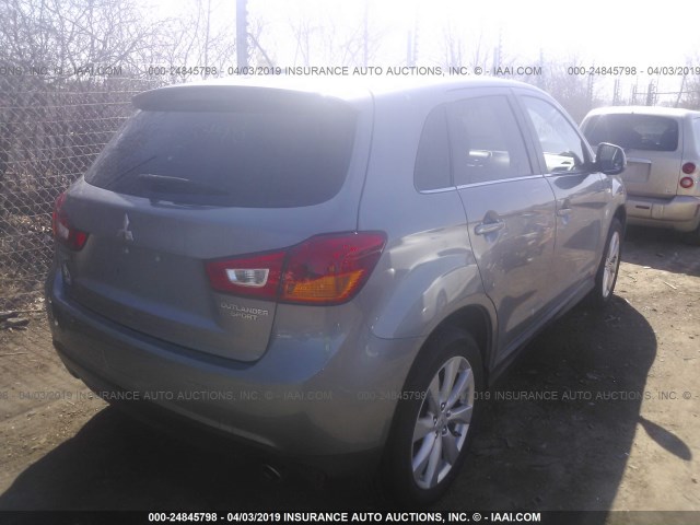 4A4AR4AU1DE011951 - 2013 MITSUBISHI OUTLANDER SPORT SE GRAY photo 4