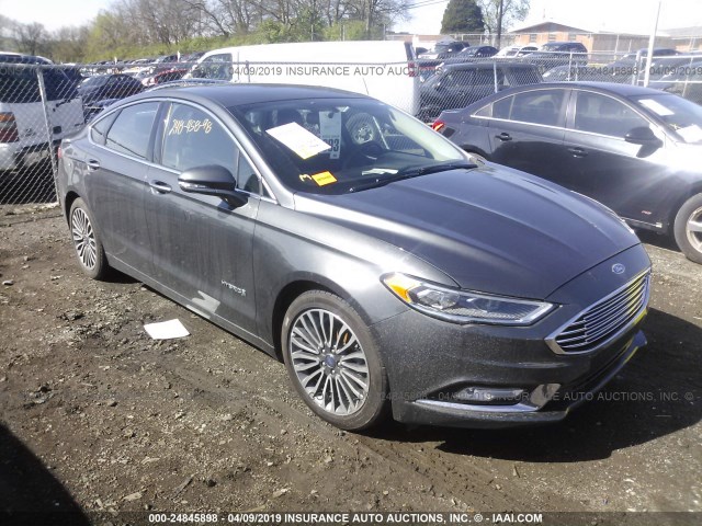 3FA6P0RU6HR323207 - 2017 FORD FUSION TITANIUM HEV GRAY photo 1